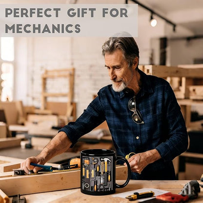 Mechanic Toolbox Mug, Tool Kit Mug 12 Oz for Coffee Milk, Toolbox Coffee Mug for Mechanic Car Lovers Creative Design Ceramic Mug