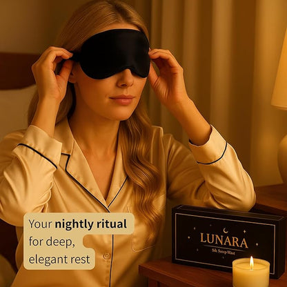 Silk Sleep Mask for Women & Men – 100% Mulberry Silk Eye Mask for Sleeping, Soft & Light Blocking for Deep, Restorative Sleep – by LUNARA