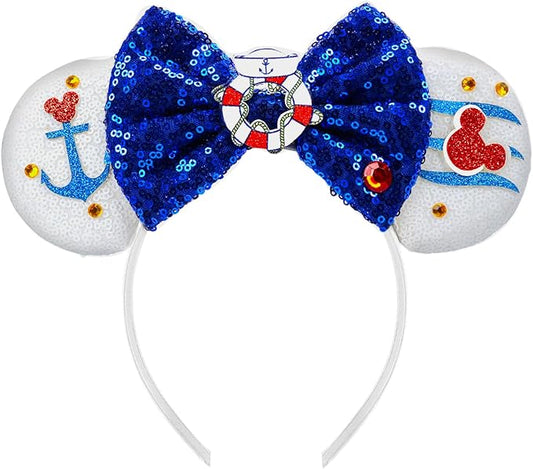 Mouse Ear Headbands,Sparkle Mouse Ears Headband for Boy Men Cartoon Princess Costume Cosplay Decoration (Cruise)