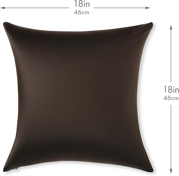 PILLOWY 18" x 18" Throw Pillow - Black: 1 PCS Luxurious Premium Microbead Pillow with 85/15 Nylon/Spandex Fabric. Forever Fluffy, Outstanding Beauty & Support. Silky, Soft & Beyond Comfortable
