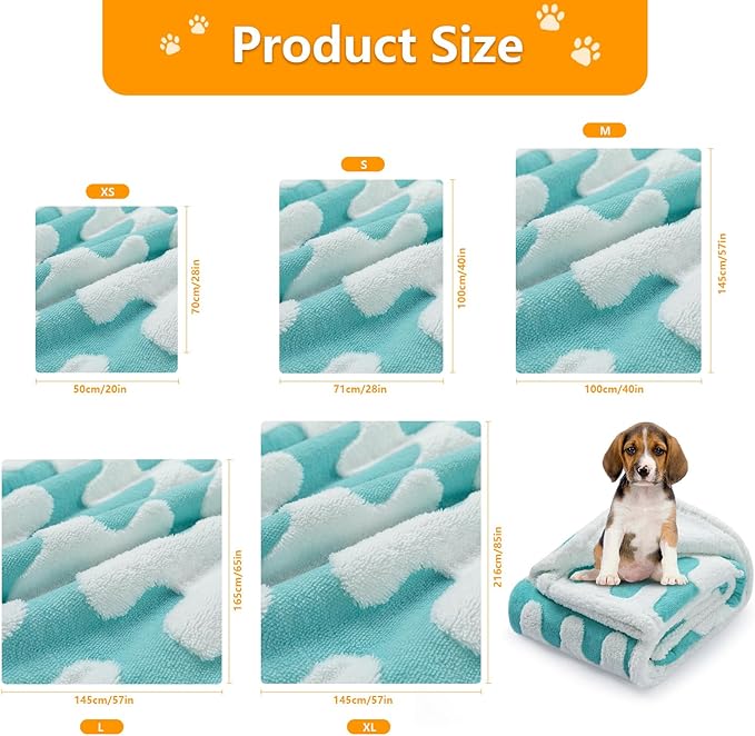 Waterproof Pet Blanket,Dog Bed Covers Small Throw for Puppy Cats Stylish Jacquard Pets Couch Sofa Furniture Protection Washable Reversible Covers (Blue Wave,XS)