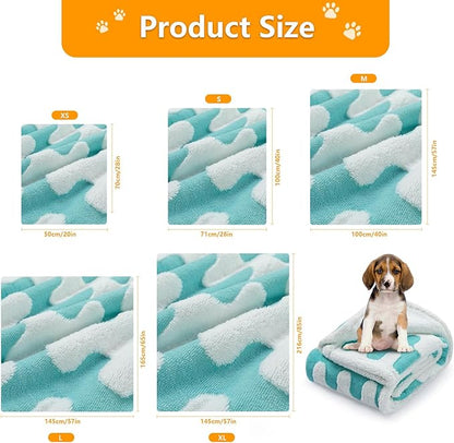 Waterproof Pet Blanket,Dog Bed Covers Couch Sofa Stylish Jacquard Pets Throw Blankets for Puppy Cats Washable Reversible Furniture Protection Covers (Blue Wave,S)