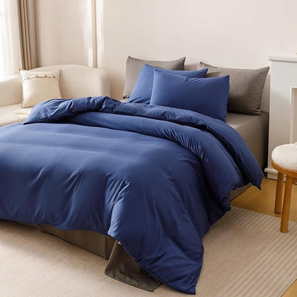 CLOTHKNOW Royal Blue Full Size Comforter Sets Blue Bedding Comforter Sets Solid Color Comforter with 2 x Pillow Cases