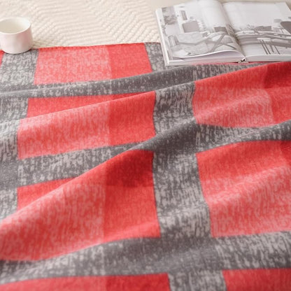 ZYFZCYBL Fleece Throw Blankets for Couch Bulk Lightweight Warm Soft Cozy Blanket 6 Pack Bulk Fleece Blanket Solid for Bed Couch Office Gifts Outdoor 50 x 60 inch （Red and Grey）