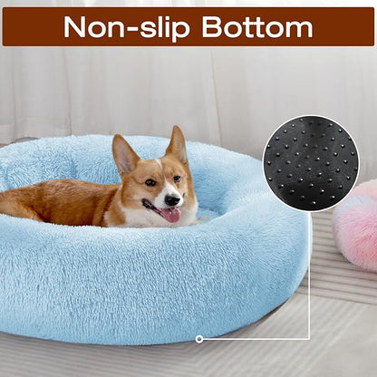 JOLLYVOGUE Dog Bed, Calming Anti-Anxiety Large Dog Bed, Fluffy Donut Cushion for Medium and Large Pets (27"/30"/36")