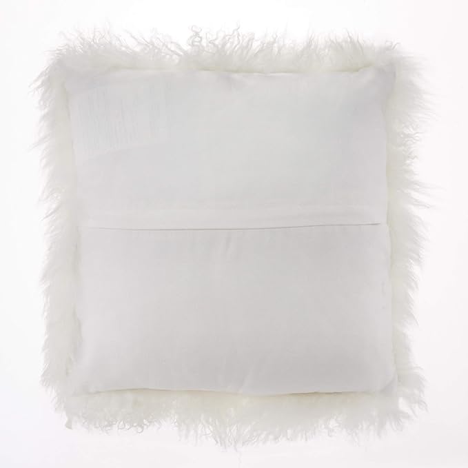 SARO LIFESTYLE Mongolian Lamb Fur Poly Filled Throw Pillow