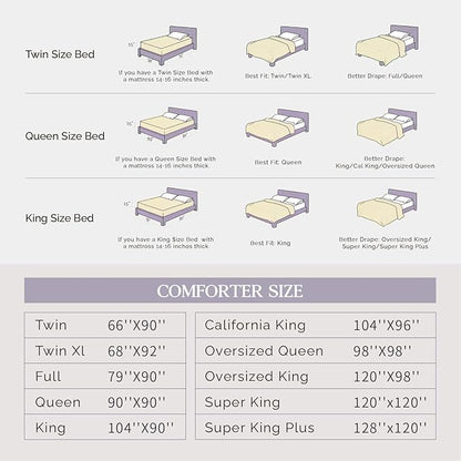 Andency Purple Comforter Full(79x90Inch), 3 Pieces(1 Pintuck Comforter and 2 Pillowcases) Microfiber Pinch Pleat Comforter Set Twin Size, Lightweight and Soft Bedding Comforter Set