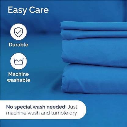 Twin XL 4 Piece Sheet Set - Comfy Breathable & Cooling - Ultra Soft Hotel Luxury Bedding Set w/ 8-16 Inch Deep Pockets - 1 Flat & 1 Fitted Sheet & 2 Pillowcases - Wrinkle Free & Easy Care - Royal Blue
