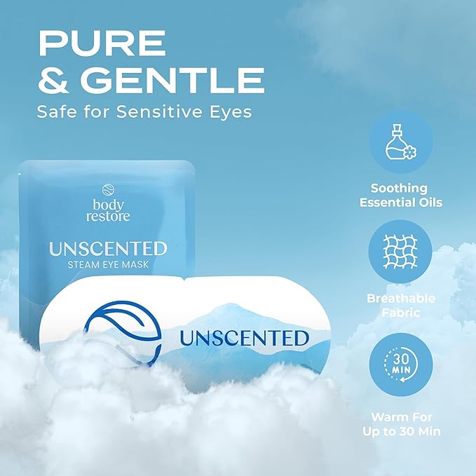 Body Restore Heated Eye Mask for Dry Eyes 5 Pack – Self Heating Warm Compress, Valentines Day Gifts for Her and Him, Birthday Gifts for Women and Men, Stye Eye Treatment, Relaxation – Unscented
