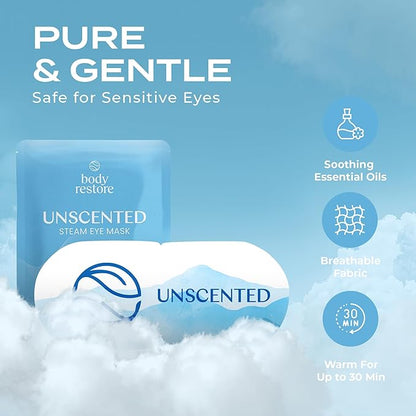 Body Restore Heated Eye Mask for Dry Eyes 5 Pack – Self Heating Warm Compress, Valentines Day Gifts for Her and Him, Birthday Gifts for Women and Men, Stye Eye Treatment, Relaxation – Unscented