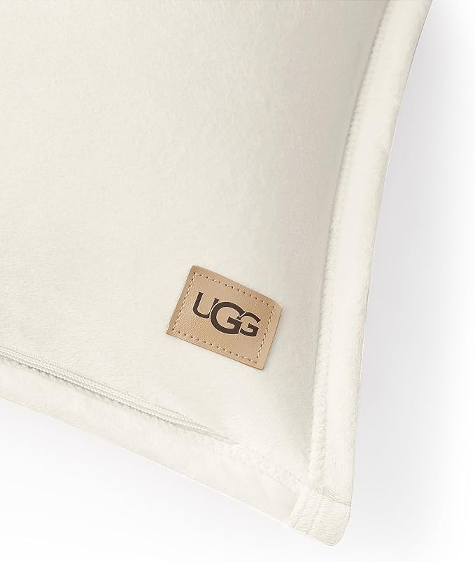 UGG Coco 2-Pack Decorative Pillows - Soft & Plush Throw Pillow Inserts with Throw Pillow Covers - Perfect for Sofa, Bed, Living Room Decor or Home Decor, 20" x 20", White Snow