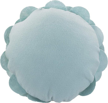 Fennco Styles Eva's Flower Garden Decorative Filled Throw Pillow 13" Round - Aqua Floral Accent Pillow for Home, Couch, Bed, Living Room, Holiday and Office Décor