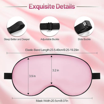 Sleep Mask, Silk Eye Mask for Sleeping with Adjustable Strap, Blindfold Eyeshade for Men & Women, Comfortable & Soft Eye Cover Eyeshade for Night Sleep (Rose Pink)