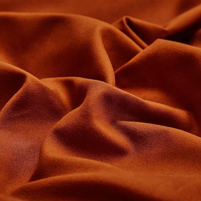 KAREVER Burnt Orange Comforter Queen Rust Bedding Set Reddish Caramel Color Terracotta Comforter 3 Pieces Women Lightweight Burnt Orange Queen Blanket Bed Comforter Set Durable