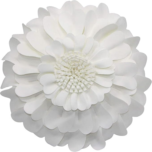 Contempo Lifestyles 13 Inch Ivory Floral Decorative Throw Pillow - Soft Polyester Suedette Heart, Round Shape - 13x13 Inch - Indoor Use - Love Theme - Removable Cover - Washable - Pillow