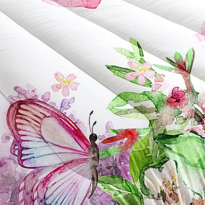 Kids Butterfly Comforter Set Queen for Girls，Tie Dye Butterflies Bedding Set for Bedroom, Butterflies Toddler Bedding Set All Season 1 Comforter and 2 Pillowcases
