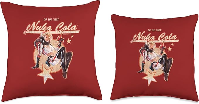 Fallout Video Game Retro Nuka Cola Ad Throw Pillow