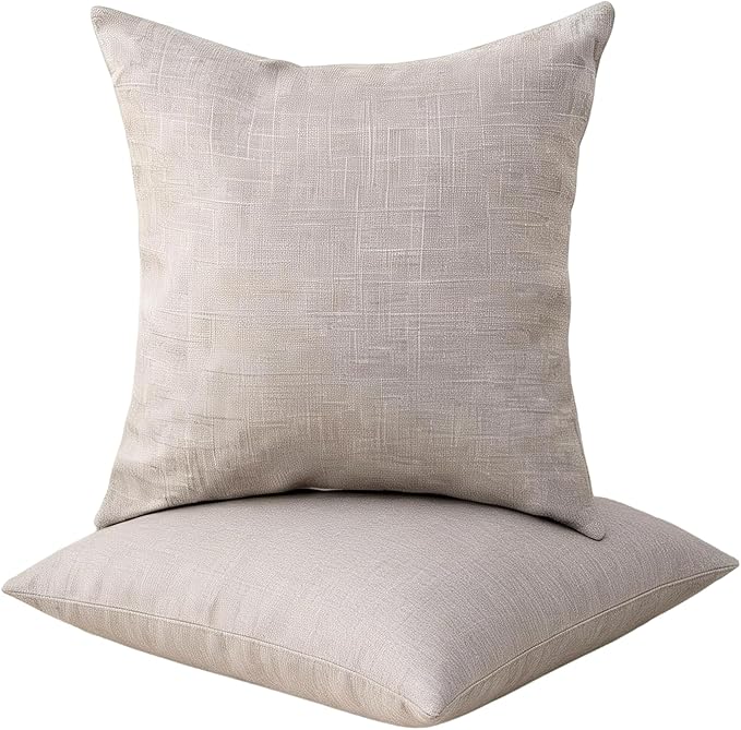 Decorative Couch Pillow Covers SofaThrow pillows with inserts included Bohemian-Style Country Cushion Cover Suitable for Beds, Sofas, Living Rooms, and Home Decor 2pack 18X18 inch.(Seagull Grey)