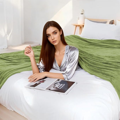 Electric Heated Blanket 84"x90" Queen Size Flannel Heated Blanket, Cozy & Warm for All Night, 4 Heat Settings & 10 Hours Auto Off, Machine Washable, Green