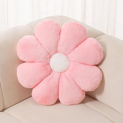 FIONOUT Pink Flower Pillows, 35.4 Inches Large Pink Decorative Throw Pillows, Light Pink Throw Pillows, Floor Pillows Flower Cushions for Reading and Room Dector
