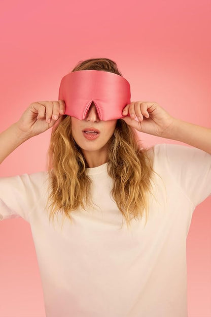 Glow People Silk Sleep Mask – 100% Mulberry Silk Eye Mask for Sleeping, Total Blackout, Cloud-Soft and Adjustable for Beauty Sleep and Travel - Rose Dust