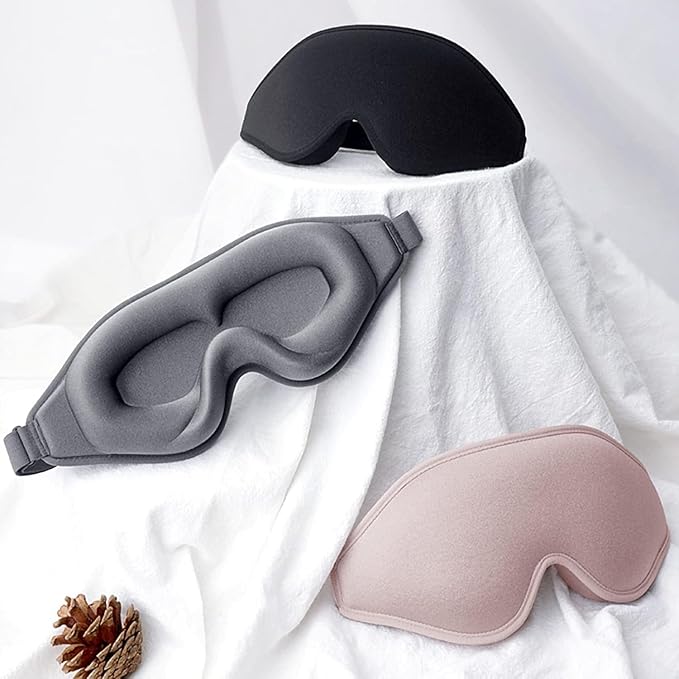 2 Pack Eye Mask for Sleeping - AUPHIL 3D Contoured Eye Mask with Eye Cup Blackout Sleeping Mask, Zero Pressure Eye Cover Sleep Mask for Women Men Side Sleeper 100% Light Blocking Blindfold