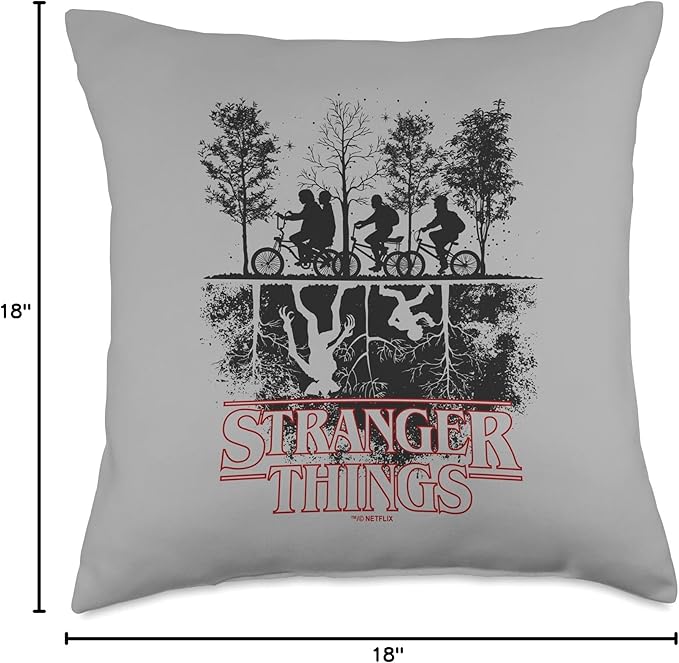 Stranger Things Upside Down Hawkins Ride Logo Throw Pillow