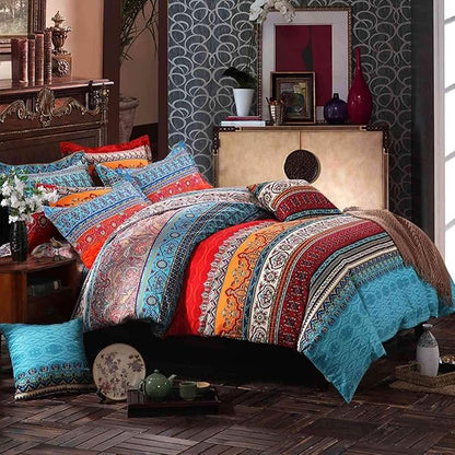 Boho Comforter Set King Soft Chic 3 Pieces Lightweight Exotic Yellow Orange Bohemian Mandala Colorful Retro Boho Comforter and 2 Pillowcases for All Seasons