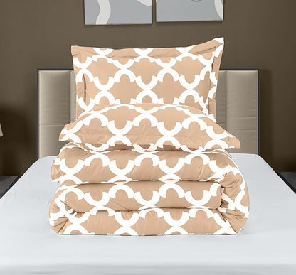 Queen Comforter Set 3 Piece Beige by Utopia Bedding, Printed Comforters Queen Size Bedding Comforters Sets, Down Alternative Soft Bed Set 1 Comforter (88 x 88 inches) 2 Pillow Shams (20 x 26 inches)
