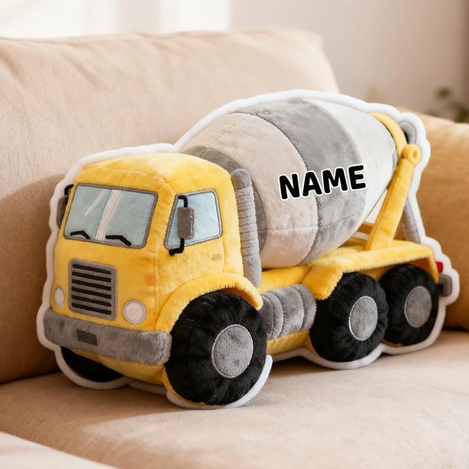 Custom Cement Tanker Shaped Pillow Personalized Double-Sided Printed Cute Pillow Customized Christmas Party Commemorative Gift Sofa Decorative for Boys and Girls 8-32in