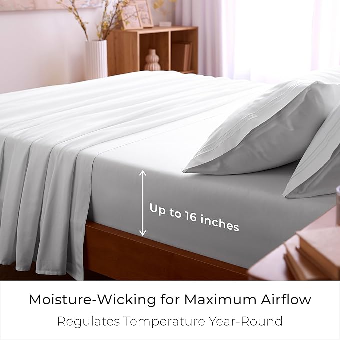 Mellanni Full Sheets Set - 4 PC Iconic Collection Bedding - Hotel Luxury, Extra Soft, Cooling Bed Sheets - Wrinkle, Fade, Stain Resistant (Full, White) (Pack of 2)
