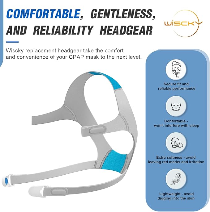 CPAP Headgear AirFit/AirTouch F20-3 Packs Replacement Headgear for ResMed Full Face Mask - Include CPAP Accessories Supplies Straps Magnetic Clips(Medium)