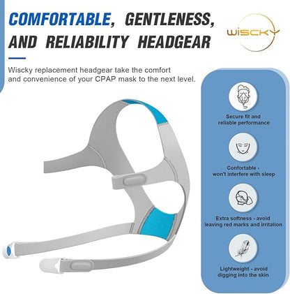 CPAP Headgear AirFit/AirTouch F20-3 Packs Replacement Headgear for ResMed Full Face Mask - Include CPAP Accessories Supplies Straps Magnetic Clips(Large)