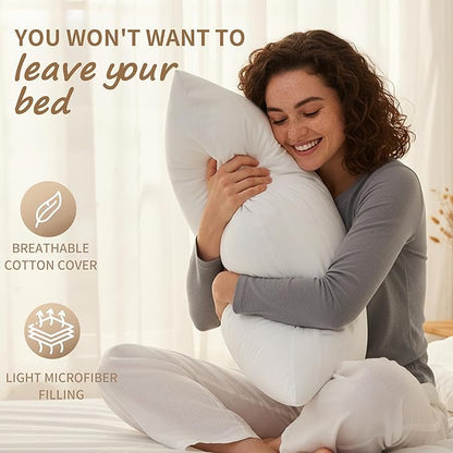 King Size Pillows Set of 2, King Pillows 2 Pack with Adjustable Down Alternative Polyester Fiber Fill, Hotel-Quality Comfort for Side, Back & Stomach Sleepers