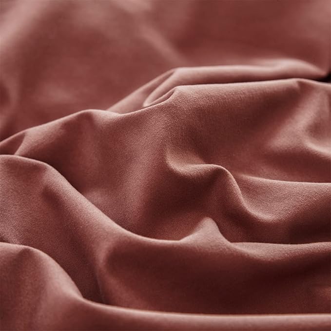 Cottonight Brick Red Comforter Set Full Bedding Set Quilts Blanket 3 Piece Breathable Soft Blackish Red Comforter with 2 Pillowcases for Full Bed Hotel Quality