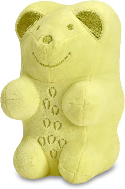 iscream Haribo Gummi Bear Furry 8.5" x 5" Candy Character Shaped Pillow, Pineapple