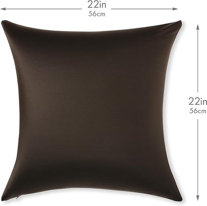 PILLOWY 22" x 22" Throw Pillow - Black: 1 PCS Luxurious Premium Microbead Pillow with 85/15 Nylon/Spandex Fabric. Forever Fluffy, Outstanding Beauty & Support. Silky, Soft & Beyond Comfortable