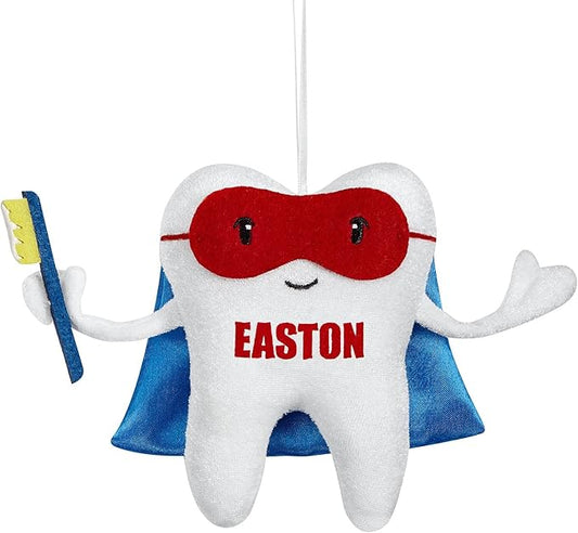 Let's Make Memories Personalized Tooth Fairy Pillow - Superhero Design - Tooth Fairy Pillow - Customize with Any Name - 5" W x 6" H