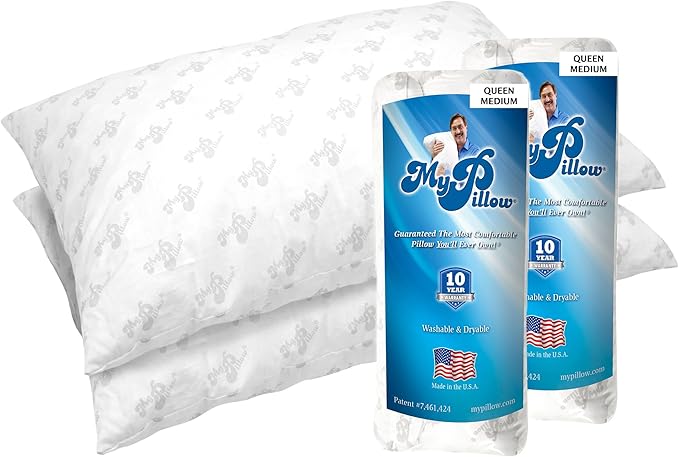 MyPillow Bedding Bed Pillows for Sleeping Queen Size, Set of 2, for Back, Stomach or Side Sleepers - My Pillow Classic Pillow [Queen, Medium]
