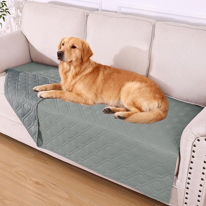 hyha Waterproof Dog Bed Blanket, Soft Pet Blankets, Waterproof Couch Cover for Dogs, Reversible Sofa Covers Washable for Furniture (40x70 Inch, Grey/Dark Grey)