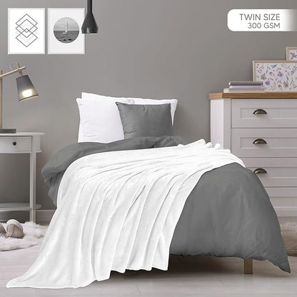 Utopia Bedding Fleece Blanket Twin Size White (60x80 Inches) Ultra Soft Warm Lightweight Microfiber Breathable Anti-Static Cozy Winter Bed Blanket, All-Season Home Decor Gift for Men & Women