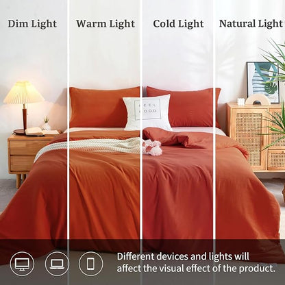 COTTEBED Pumpkin Orange Comforters Set King Size Bed, Ultra-Soft Cal California King Bedding Blanket Clearance Prime Down Alternative Eastern Modern Solid Lightweight for All Season,Bright Orange
