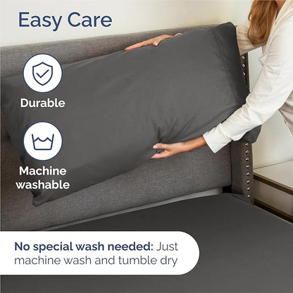 Full 6 Piece Sheet Set - Comfy Breathable & Cooling - Ultra Soft Hotel Luxury Bedding Set w/ 8-16 Inch Deep Pockets - 1 Flat & 1 Fitted Sheet & 4 Pillowcases - Wrinkle Free and Easy Care - Charcoal