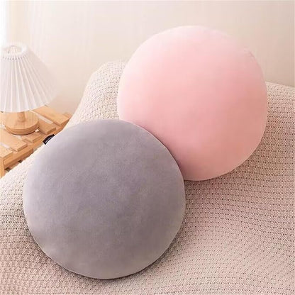 MOJUN Round Throw Pillow, 15.7" Soft Solid Color Round Sofa Lumbar Pillow Floor Pillow Home Decorative Pillow Cushion for Couch Car Living Room Bedroom, Grey