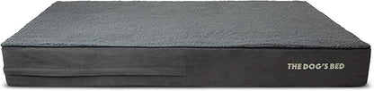 The Dog’s Bed Orthopedic Memory Foam Dog Bed Mattress, Plush Fabric, Grey Plush, XXL, 6-Inch