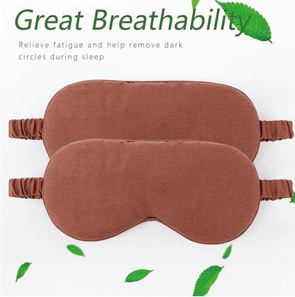 HBHLFZ Sleep Mask 2 Pack - Bamboo Viscose Fiber Sleeping Eye Mask - with Elastic Band/Headband - Comfort Sleeping Shade - for Nighttime Sleeping, Traveling & Napping（Red Curry）