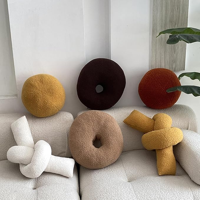 Caramel Ball Shaped Plush Pillow,Cute Soft Waist Rest Cushion,Home Decorative Throw Pillow Used to Add Comfort and Style to A Couch,Sofa,Or Living Room.