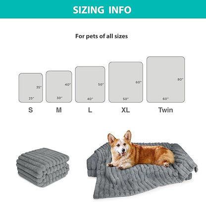 Waterproof Dog Blanket for Bed, Luxury Plush Washable Large Dogs Blankets for Furniture Protection, Super Soft Calming Pet Blanket for Indoors (Grey, 30"x40")