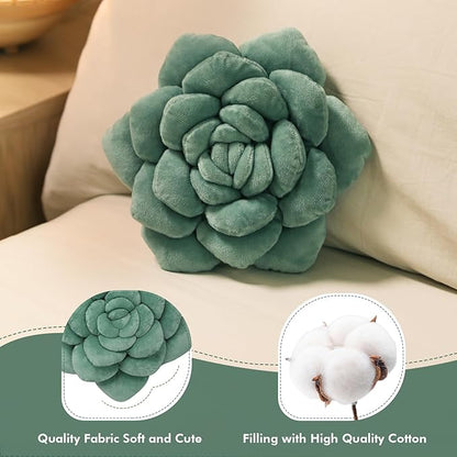 Hand-Stitched Plush Decorative Throw Pillow. Plant-Shaped Pillows and Flower Pillows, Plush Cushions for Bedroom and Home Decoration, 9.84in/25CM