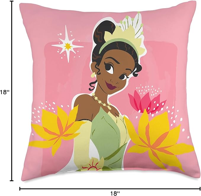 Disney Princess Tiana Pink Throw Pillow